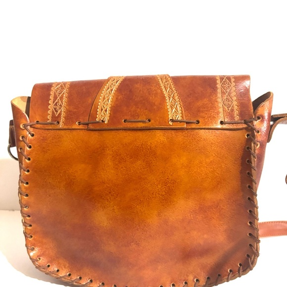 Handmade Brown Leather Crossbody Bag - Picture 2 of 8